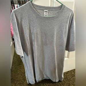 NWT Women’s PINK Victoria's Secret Bling Campus Cotton Tee XL Gray